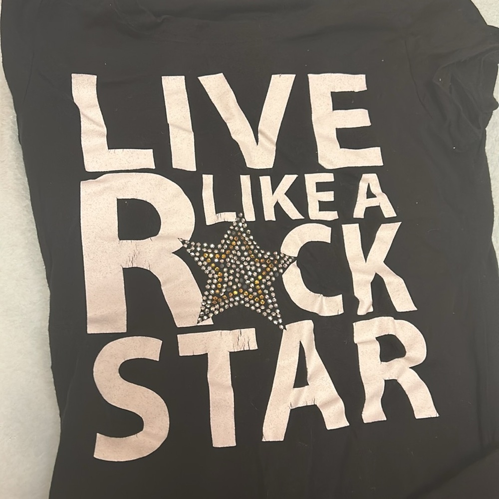 Live like it rockstar T-shirt with free black leggings